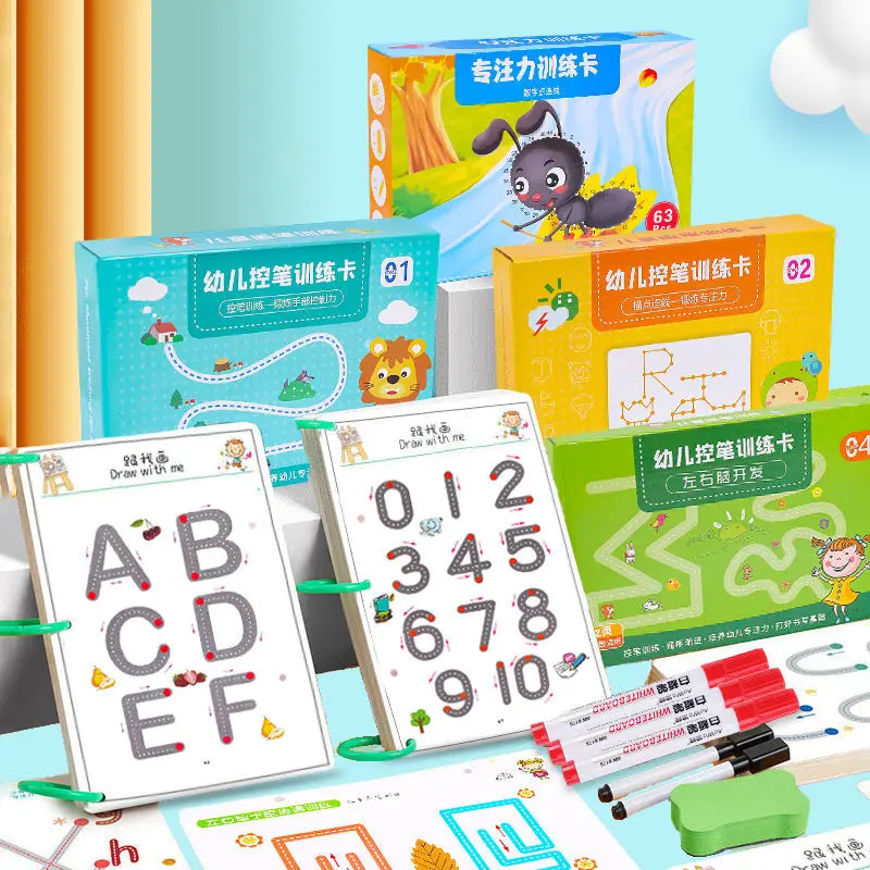 

Обучающая игрушка для детей, набор для рисования по методу Монтессори, обучение с помощью ручки, цветная форма, математические матчи, набор для обучения малышам
