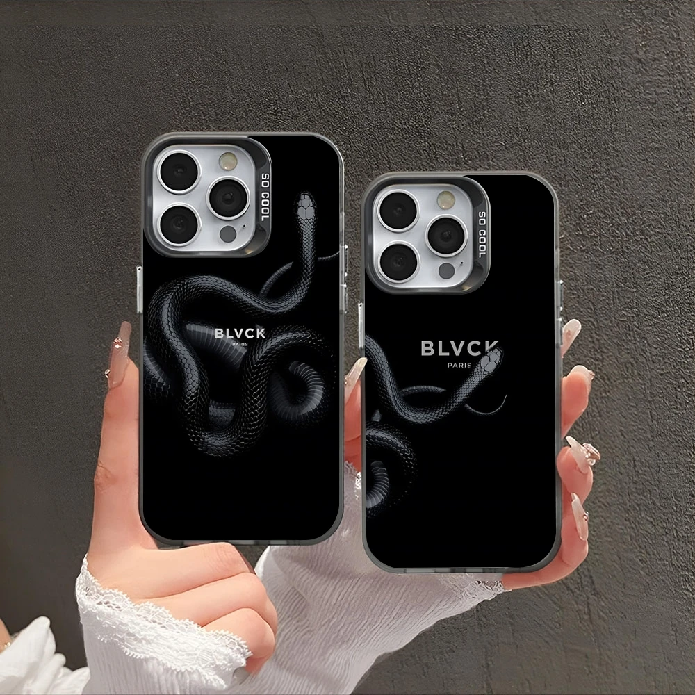 Роскошный дизайнерский черный чехол со змеиным рисунком белый крутой для