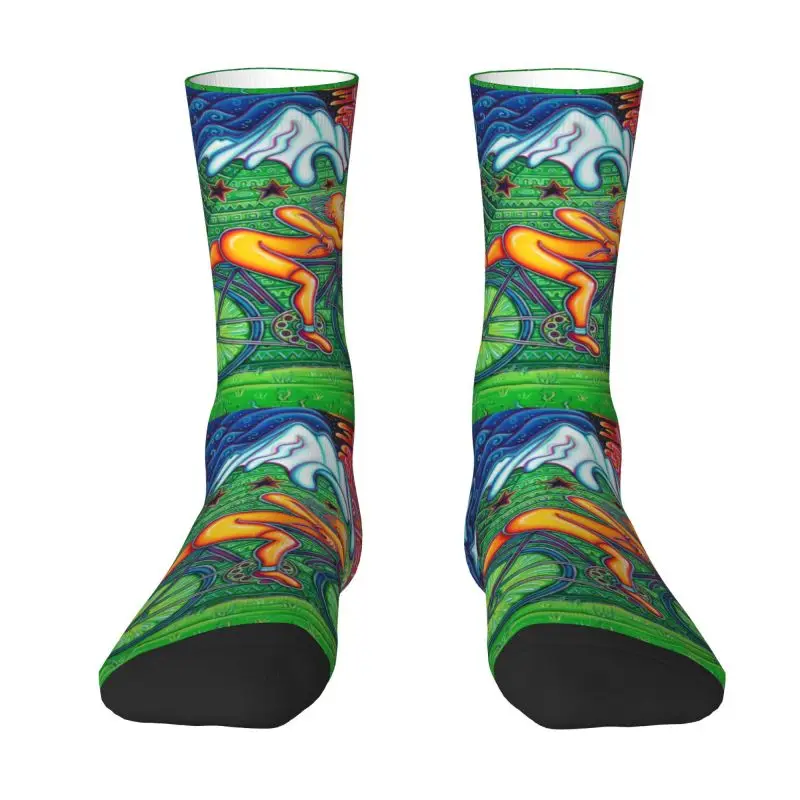 

Fashion Print Albert Hoffman LSD Bicycle Day Socks for Men Women Stretchy Summer Autumn Winter Acid Blotter Party Crew Socks