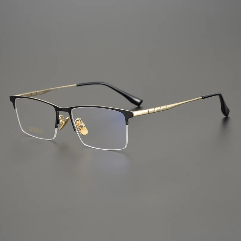

Деловые Полуободковые очки для близорукости, мужские Оптические очки из чистого титана, компьютерные очки с защитой от излучения