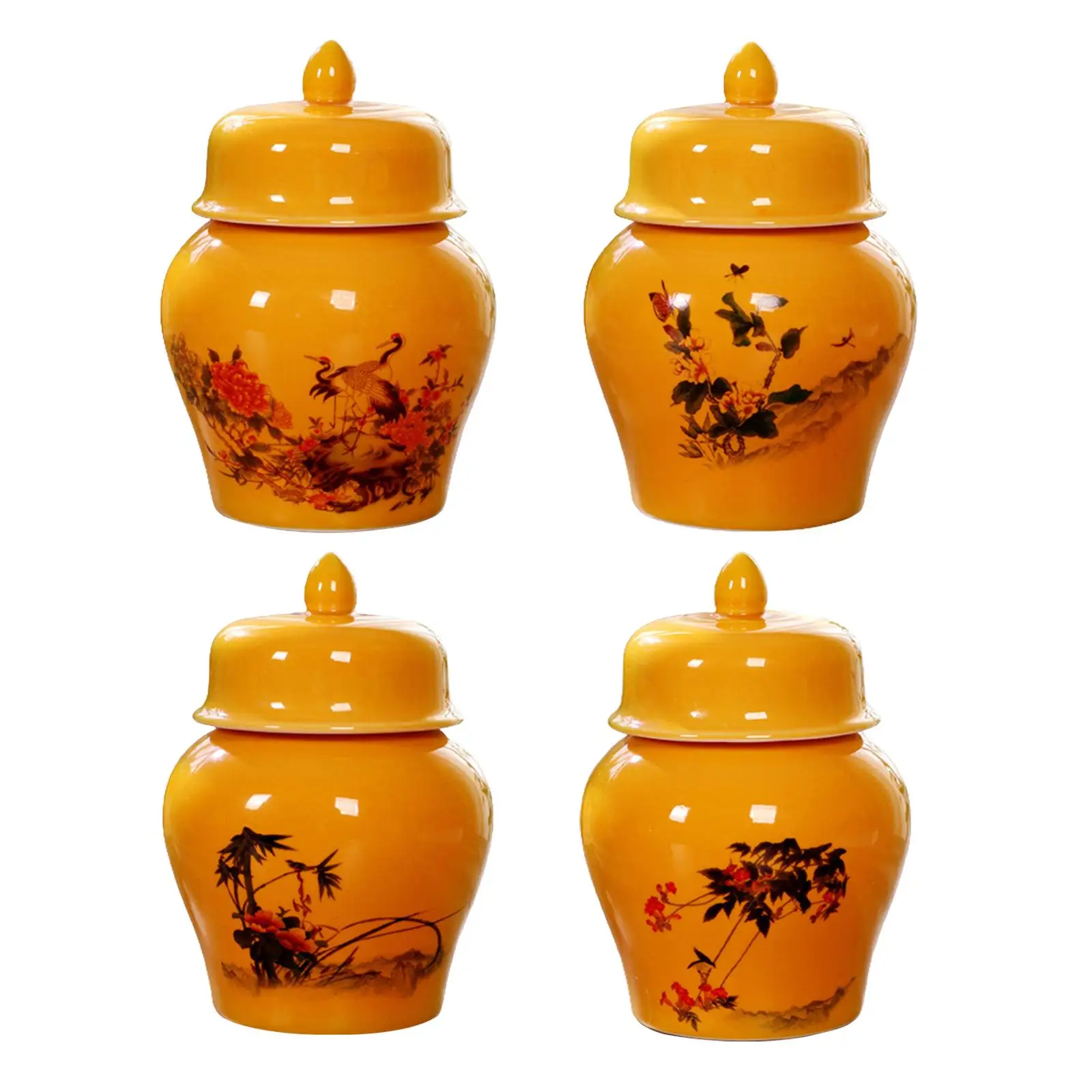 

Ceramic Tea Canister Storage Pots Can Chinese Traditional Porcelain Ginger Jar