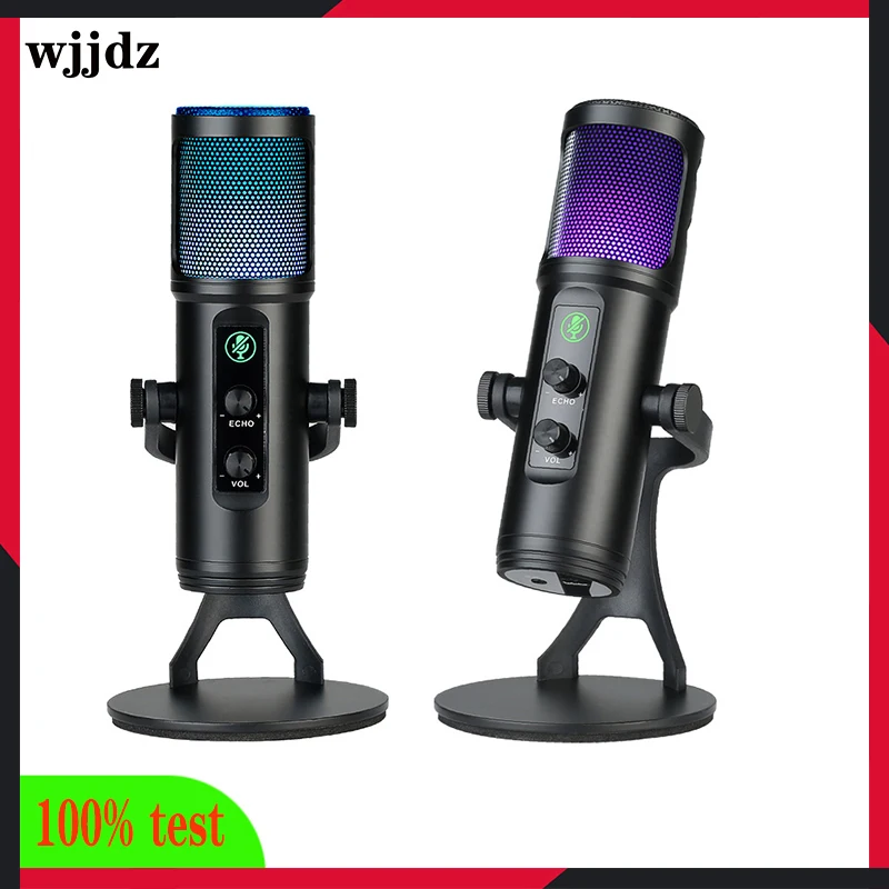 

microphone gaming pc RGB USB headphones Output And Touch Mute Button Mic stand For iphone youtube recording Recording Mac