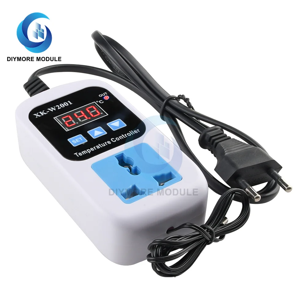 

XK-W2001 Digital Microcomputer Temperature Controller 1500W 110-220V Red Display LED Thermometer with Probe