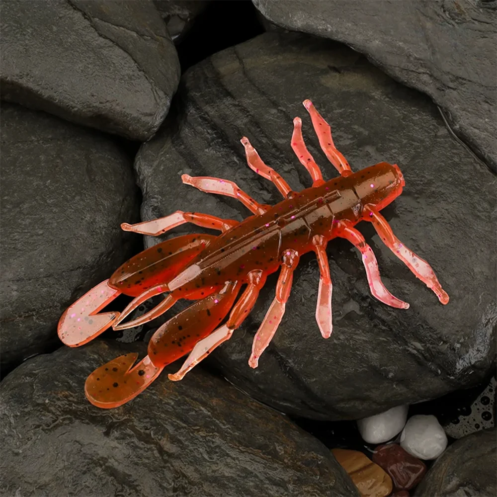 Фото Мягкая тонущая приманка ZUKIBO Spider Shrimp для ловли баса, окуня, щуки в пресноводных водоемах №4