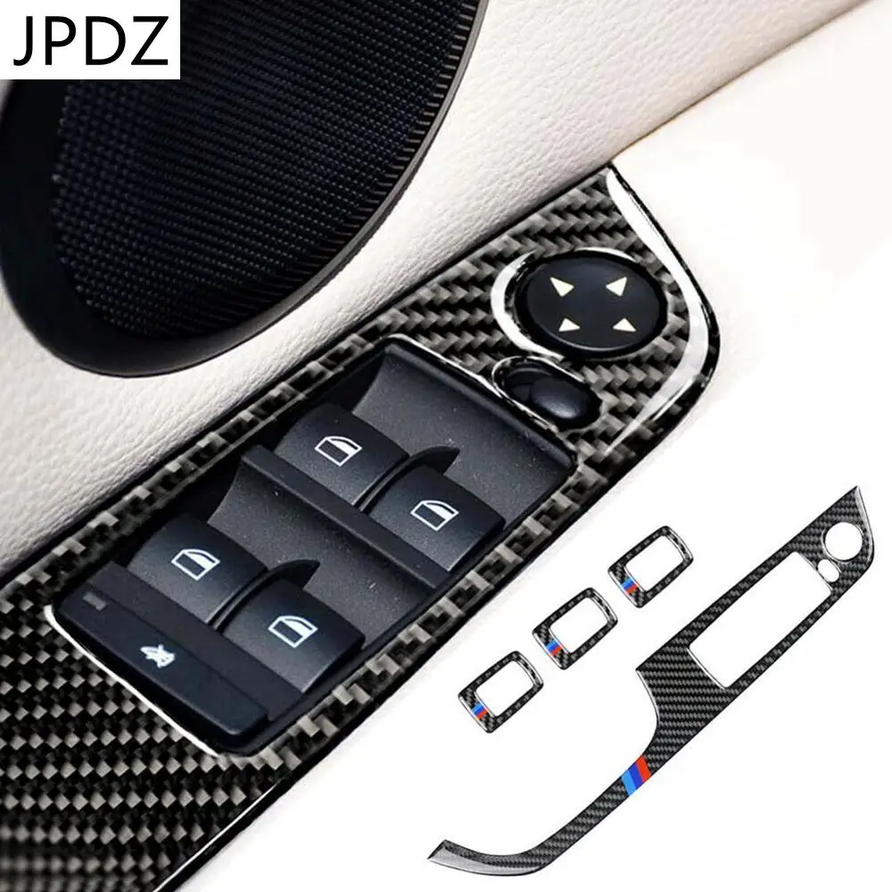 

4 шт. переключатель двери окна из углеродного волокна, отделка крышки M, производительность для BMW 3 E90 E92 E93, крышка переключателя двери и окна, ...
