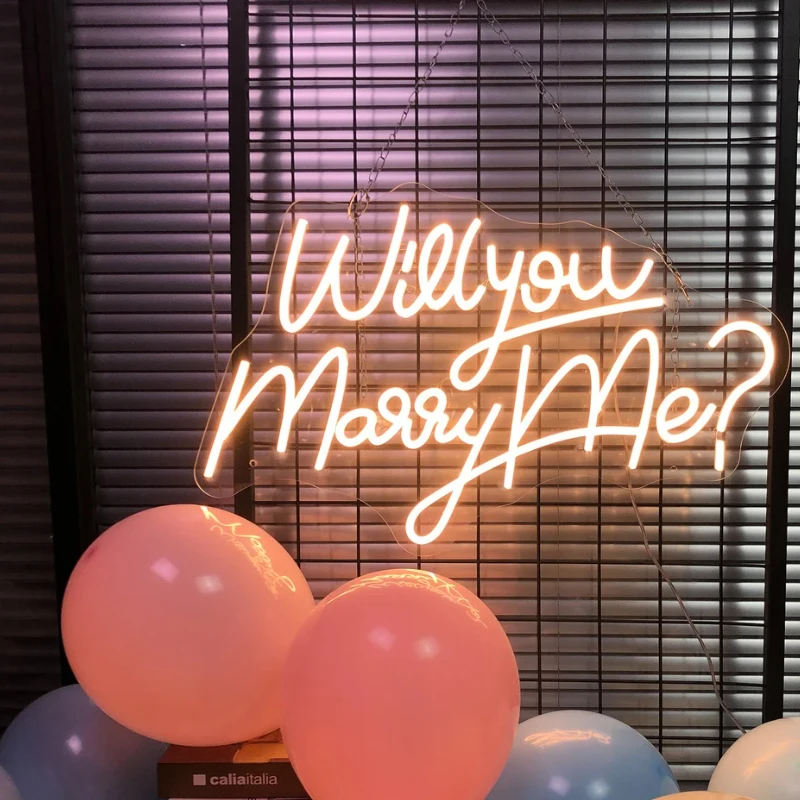 Продажа Неоновые вывески, светодиодный светильник, Свадебное предложение, украшение для вечерние, стены, День Святого Валентина, Декор, прозрачный ...