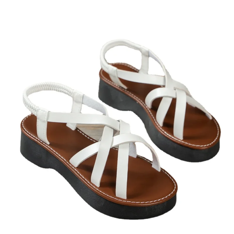 Shoes for Woman New Platform Women's Sandals Summer Ladies Daily Wedges Sandalias Round Toe Female Elastic Band Office Sandals