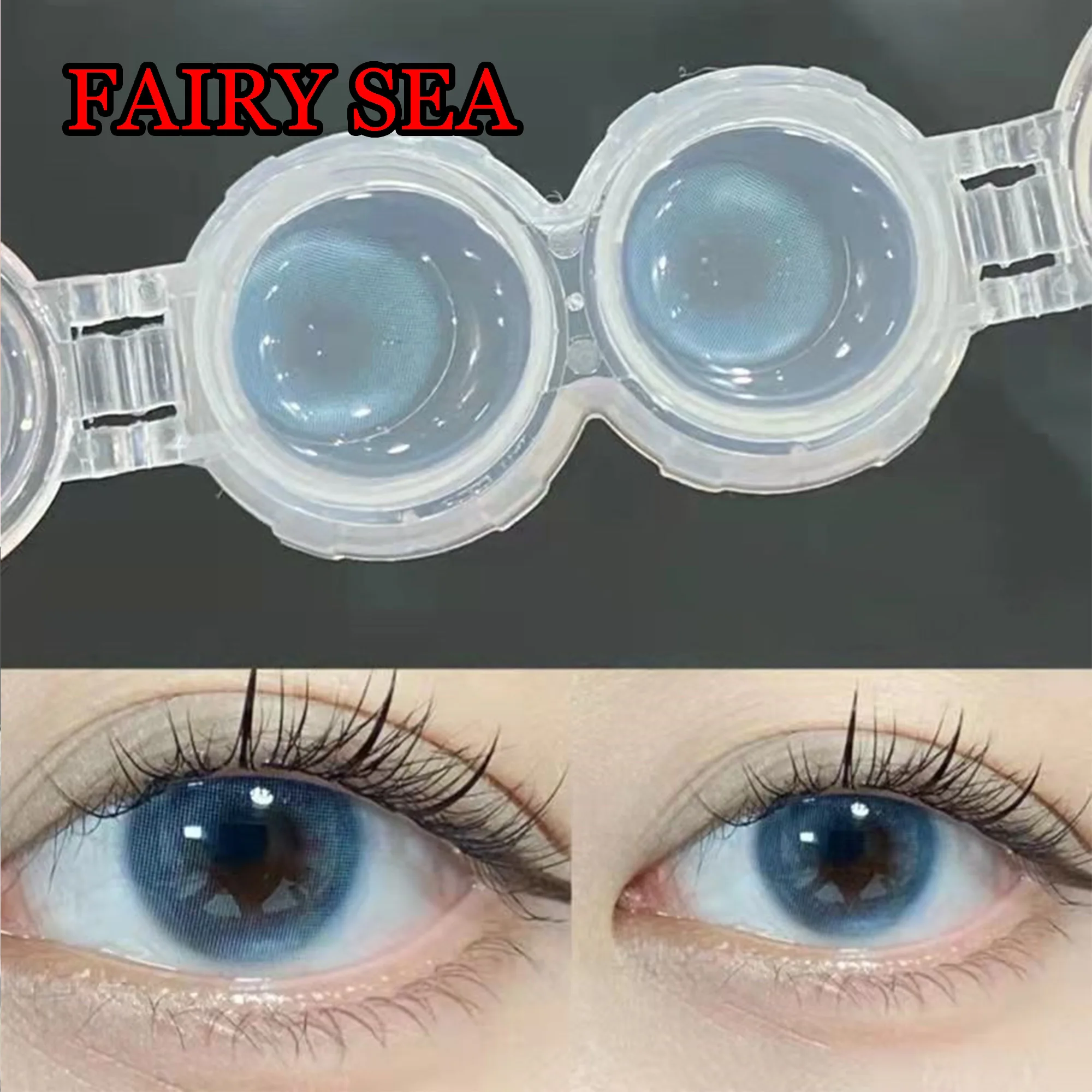 

14.00mm Soft Contact Lenses to Change Eye Color with Power -1.00 to -8.00 Fairy Sea Blue линзы для глаз цветные