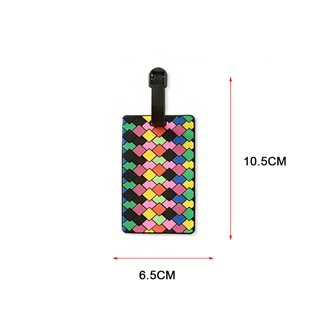 1 PC Geometric Luggage Tags Suitcase ID Address Holder Baggage Bag Tag Silicone PVC Soft Label Travel Accessories Luggage Tag