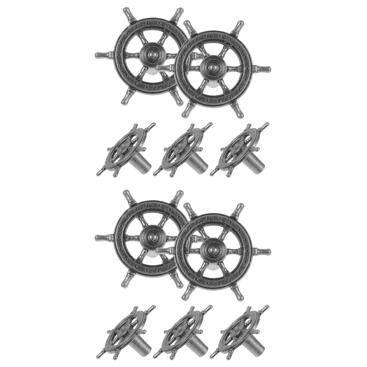 

10 Pcs Steering Wheel Handle Door Handles Knobs Kitchen Cabinets Decorative Drawer Pulls For Dresser Drawers Zinc Alloy