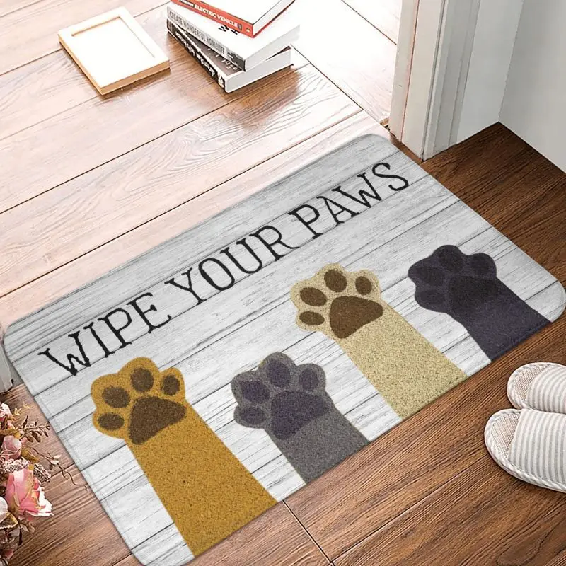Пользовательские забавные кошачьи лапы протирающие коврик для двери