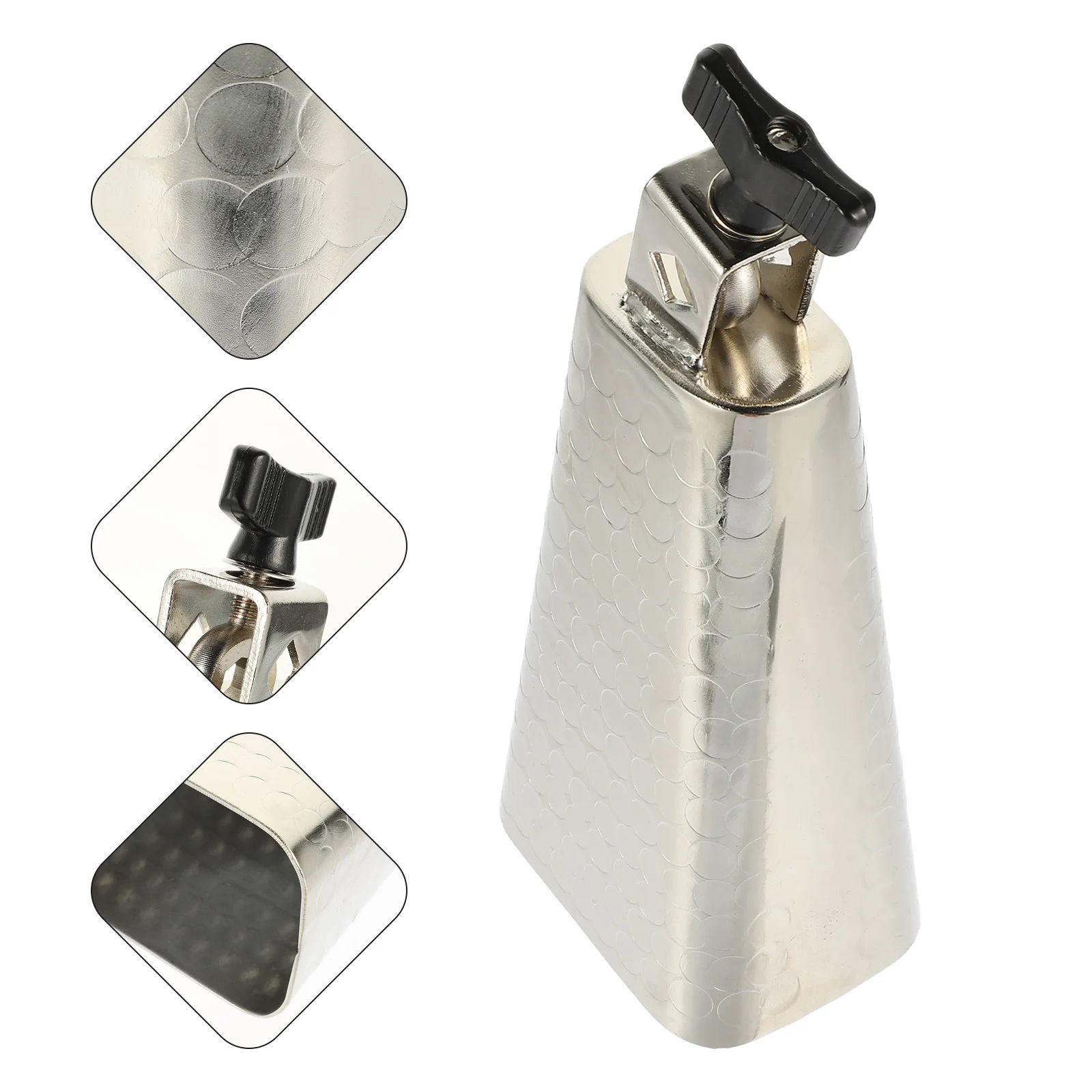 

Useful Multifunctional Practical Durable Sturdy Steel Alloy Cowbell Drum Set Cowbell Cheering Singing Bell