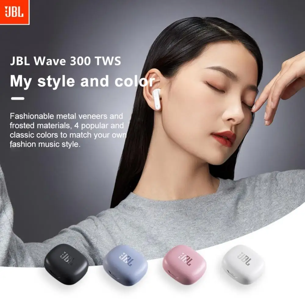 

Original JBL WAVE 300TWS True Wireless Bluetooth Headphones In-Ear Stereo Earbuds Bass Sound Noise Cancelling Earphone with Mic