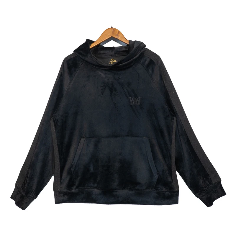 

2022 Needles Butterfly Embroidery Side Striped Women Men Hooded Sweatshirts Hoodies Needles Men Casual Hoodie Pullover