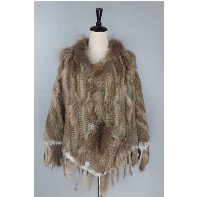 

Натуральный вязаный жилет из кроличьего меха с длинным рукавом, меховое пальто с кисточками, на заказ, Y1338