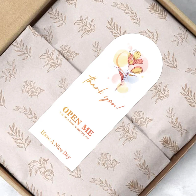 Наклейки с милыми цветами и надписью Thank You для небольшого бизнеса 50 шт. упаковка