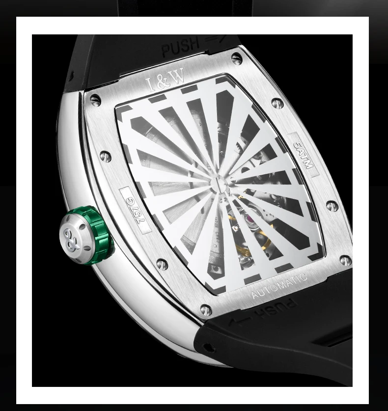 Мужские автоматические часы I &amp W 43 мм роскошные механические наручные