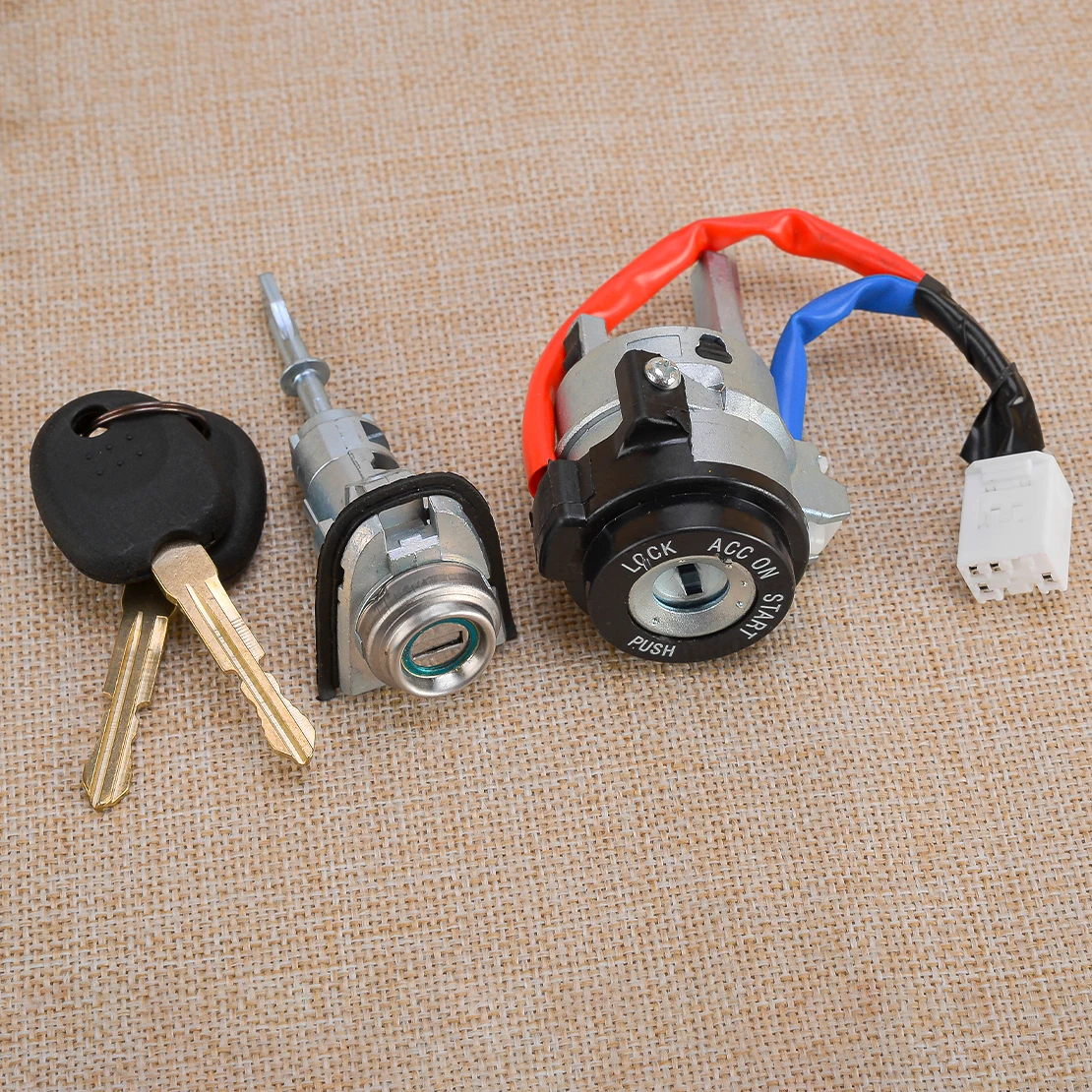 Новый цилиндр замка зажигания и автомобильный полнодверный замок с 2 ключами