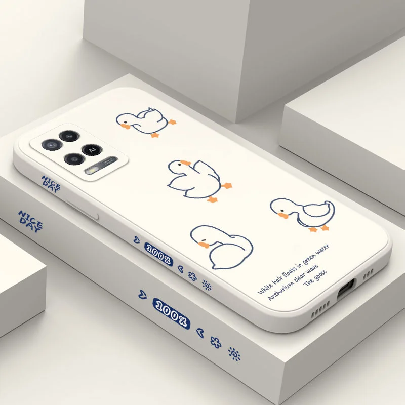 

Line Goose Phone Case For OPPO A54 A74 A57 A96 A76 A36 A95 A12 A15 A15S A16 A16K A9 A5 2020 Reno 7 7Z 6 5 F9 4G 5G