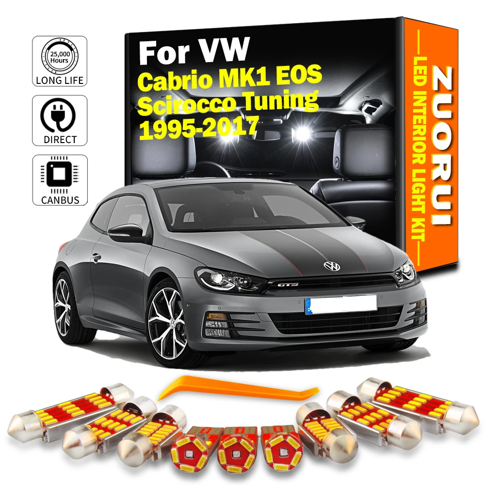 Автомобильные светодиодные лампы ZUORUI для тюнинга карты VW Cabrio MK1 EOS Scirocco 2001 2002 2008 2009