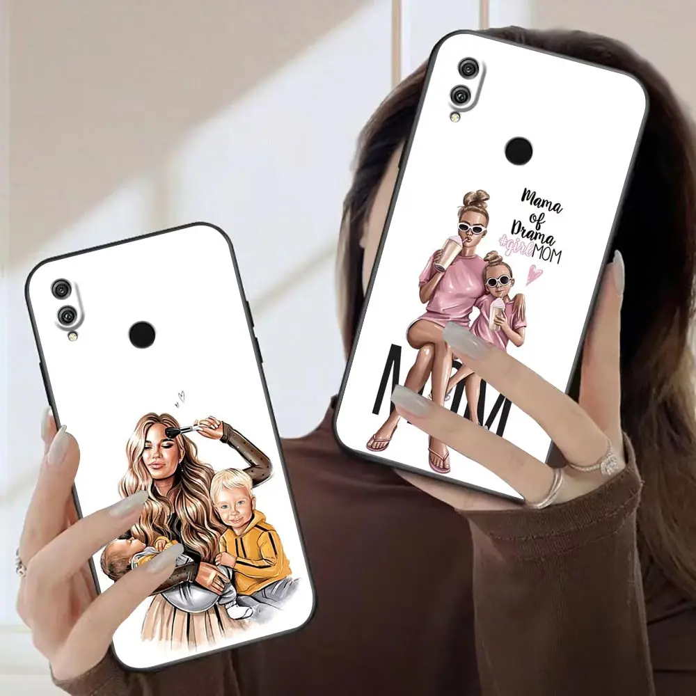 

Fashion Cute MaMa Girl Boy Mom Baby Phone Case For Honor 60SE 50 30i 30 Youth 20s 20e 20 10 9x 9a 9c 9s 8s 8x x8 Lite Pro Cover