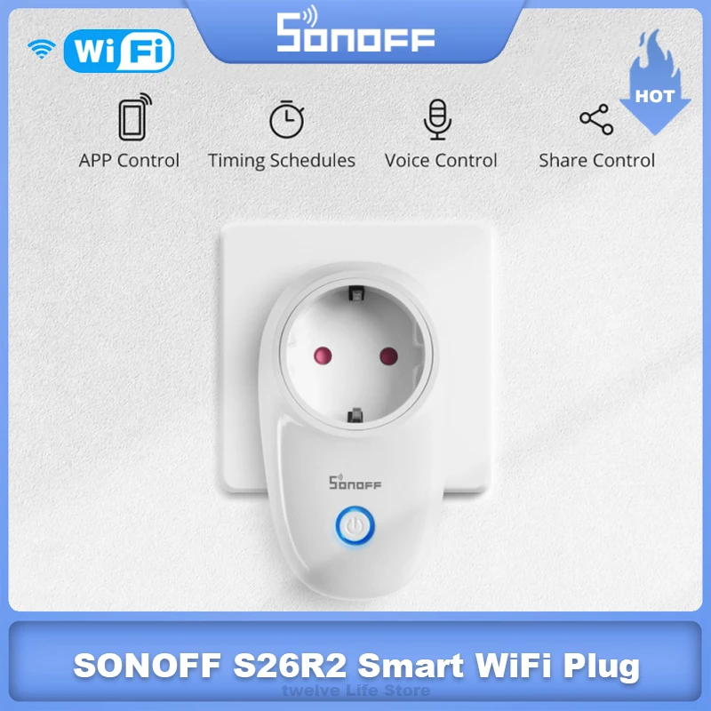

Смарт-розетка SONOFF S26 с поддержкой Wi-Fi и таймером
