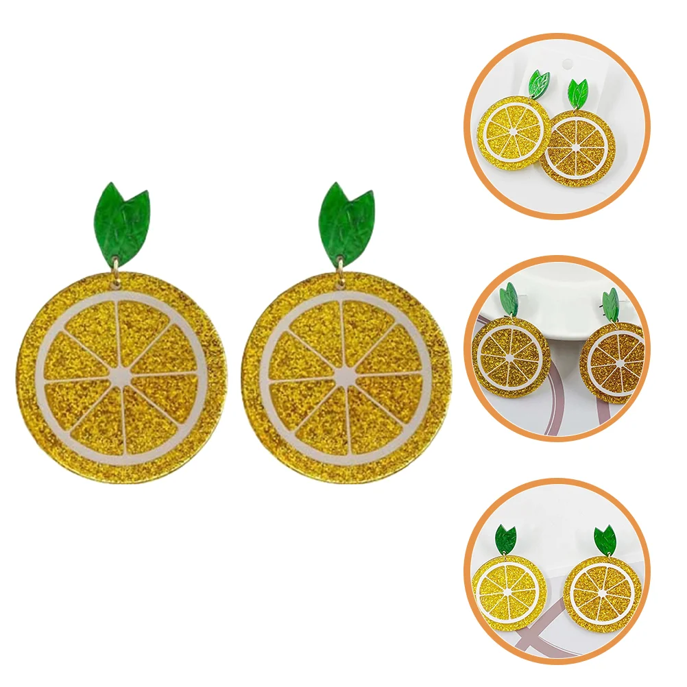 

Earrings Lemon Fruit Stud Dropjewelry Decorative Summer Slice Statement Beach Kawaiiglitter Exaggerated Studs Dangle Minimalist