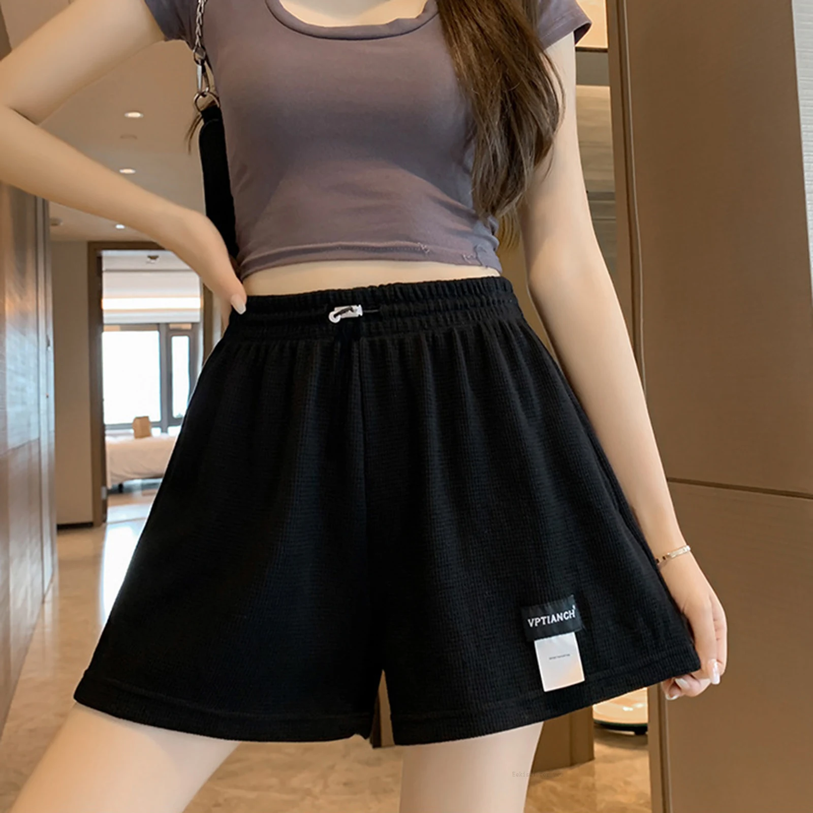 Women Summer Casual Shorts Loose Fashion Korea Style Solid Color Wide Leg Bottoms High Quality Shorts Girls Harajuku Streetwear