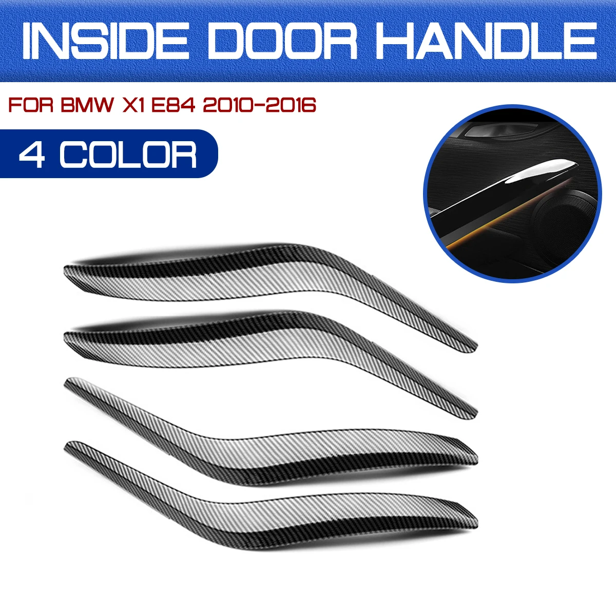 

Car Inner Door Handle Carbon Fiber Pattern Trim Panel Handle Interior Door Handles For Bmw X1 E84 2010 2011 2013 2014 2015 2016