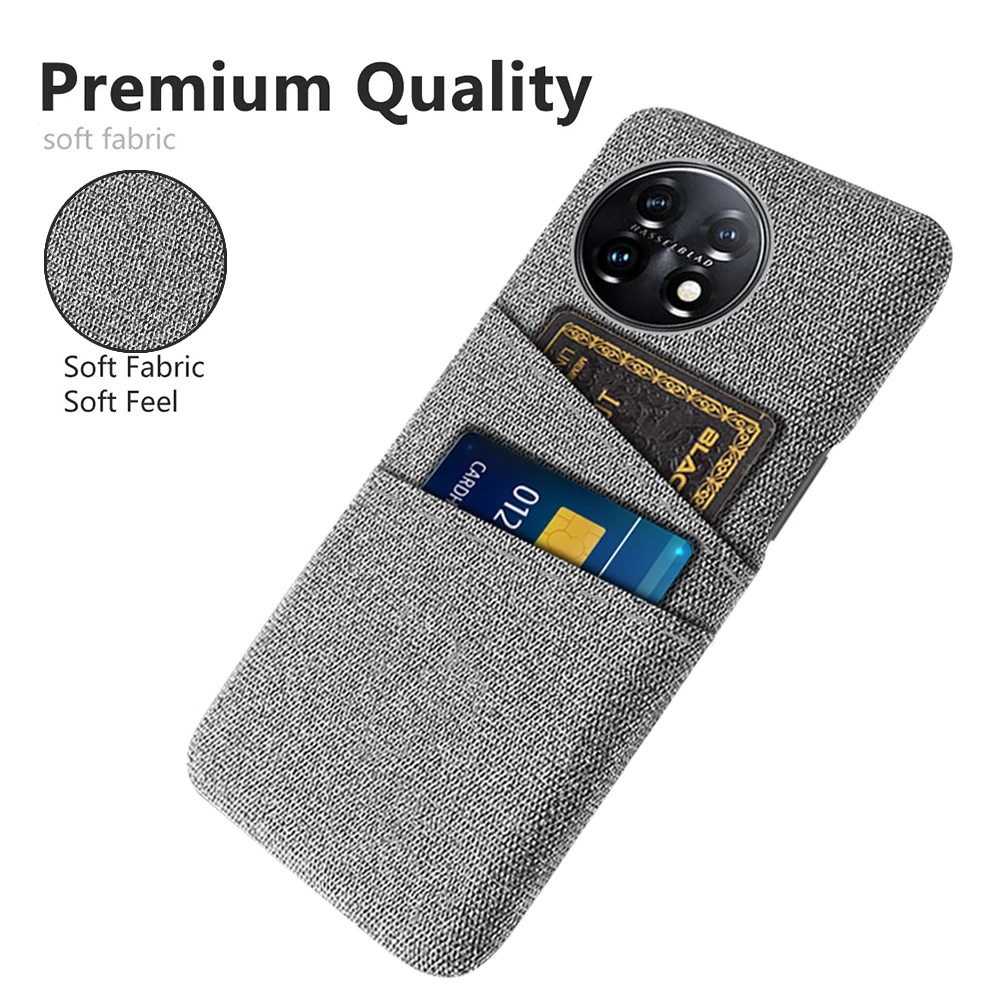 

For Oneplus 11 5G Case Luxury Dual Card Fabrics Texture Back Cover For One plus 11 10 Pro 10T 9 R RT 11R ACE Pro Nord 2 Funda