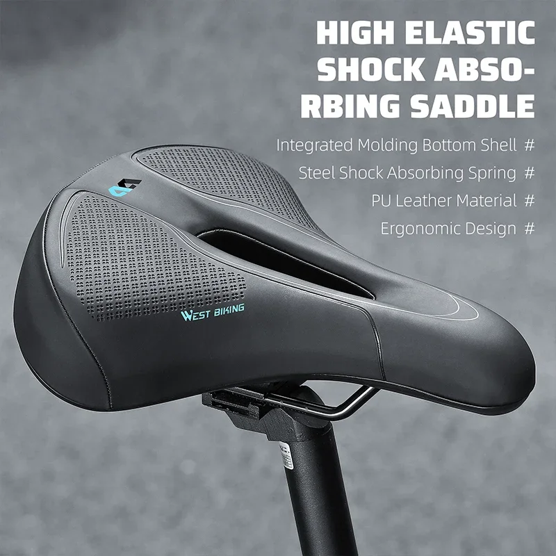 WEST BIKING MTB удобное двойное амортизирующее сиденье мягкое с пружинным седлом и