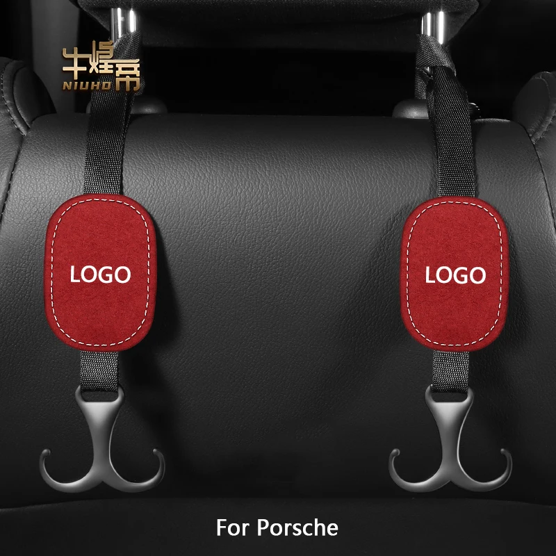

Car Seat Back Suede Metal Hook For Porsche Cayman Boxster Cayenne Macan Interior Storage Finishing Hanger Articles Accessories