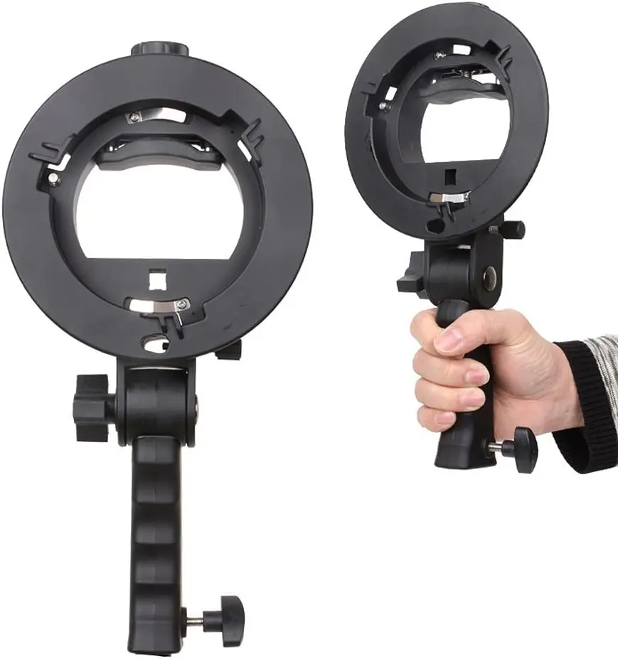 

S-Shaped Bowens Mount Speedlight Flash Bracket Handheld Grip Holder Support Reflective Umbrella & Photography Studio Accessoria