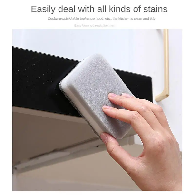 Трехслойные чистящие губки многоразовые для мытья посуды бытовые кухонные щетка