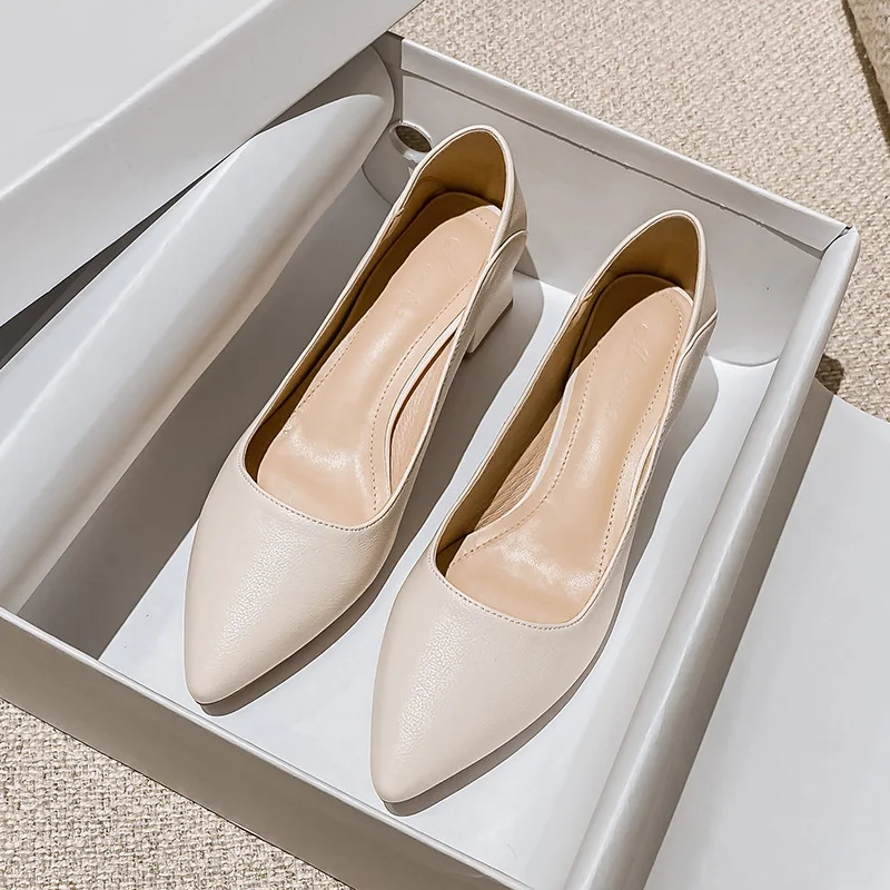 Slip On Chunky Sandals Work Dress Professional All-match Footwear Pointe