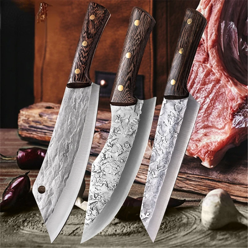 

Кованый нож для костей, нож мясника, кухонный нож из нержавеющей стали, нож для нарезки мяса, сербский шеф-повар, нож для нарезки, инструменты...