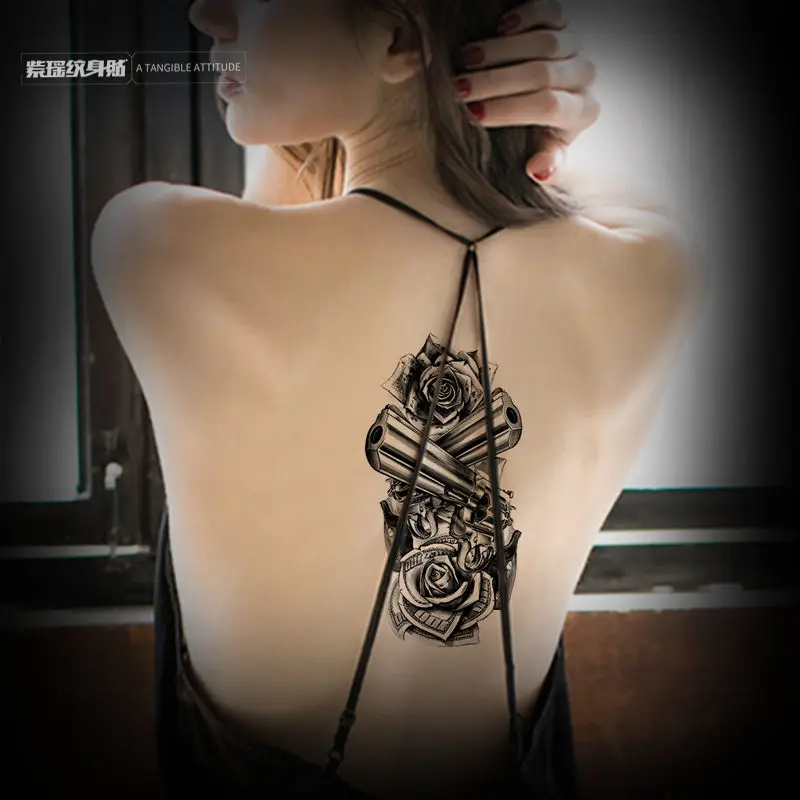 Новинка 2022 сексуальные пистолеты Черные Водонепроницаемые тату-наклейки в стиле