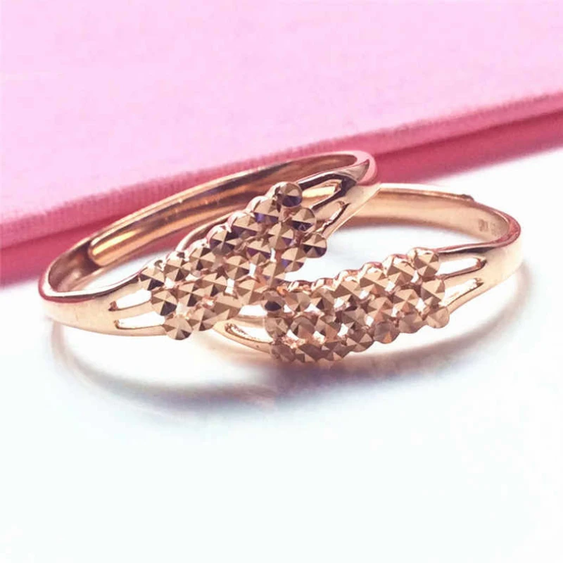 Женское кольцо из розового золота 585 пробы, с фиолетовым позолоченным покрытием, 14 к