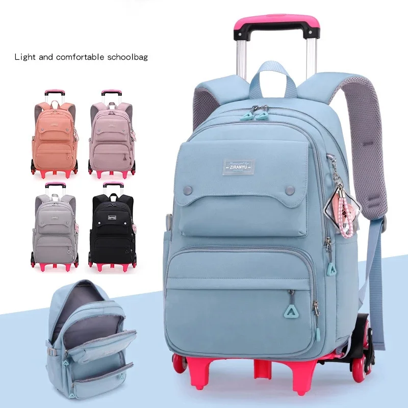 

New Multifunctional Use Kids Student Schoolbag Rolling Bagpack Girls Trolley Bags School Backpack Wheeled Bag Trolley Backpack