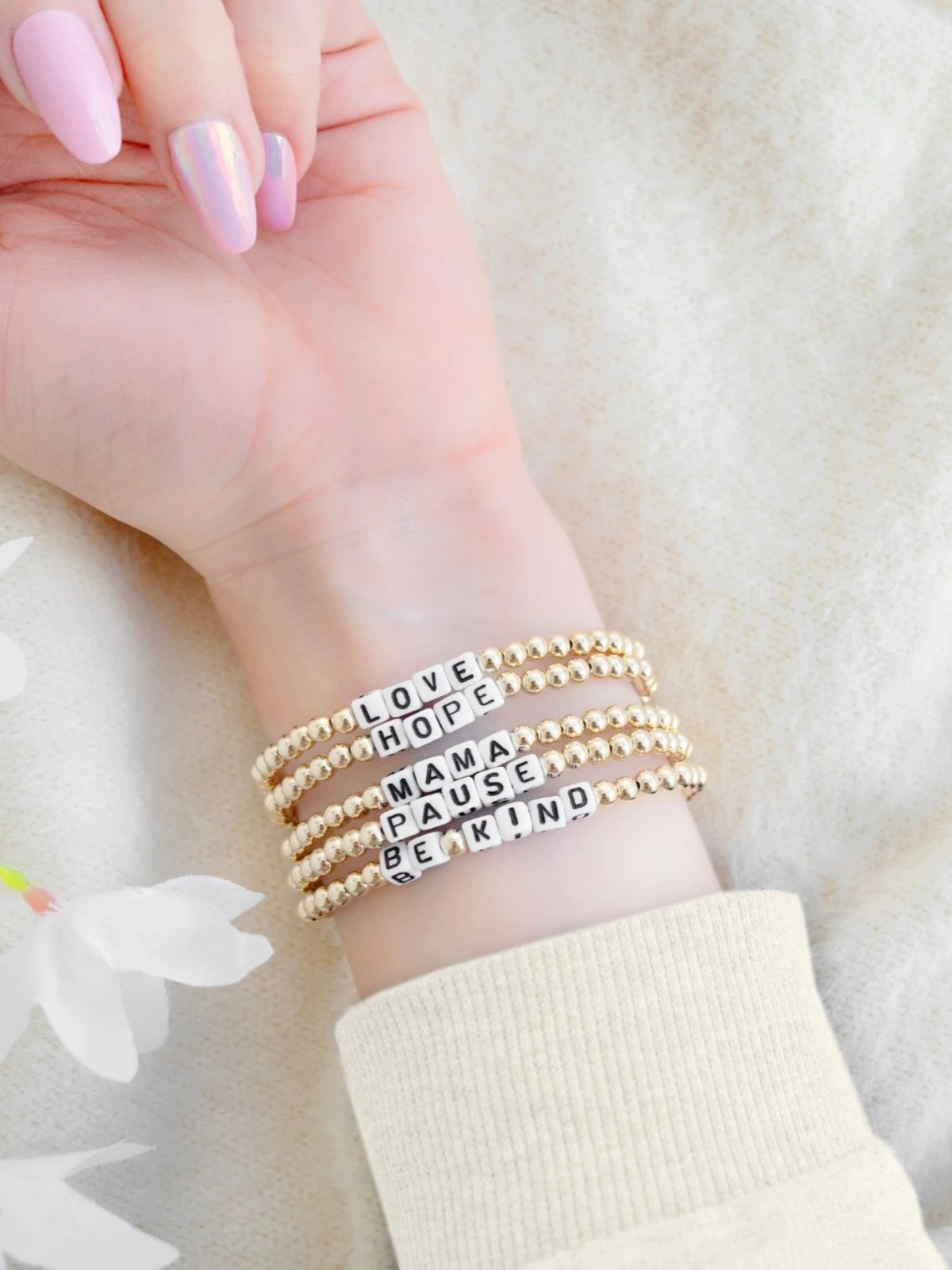 Браслет Vlen с надписью и именем для женщин браслет на заказ позолоченные бусины 18