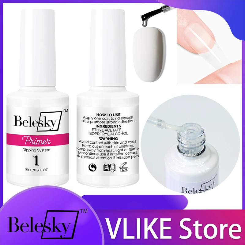 

Belesky Dipping Nails Powder System Liquid Base/Top/Activator/Brush Saver Natural Dry Without Lamp Cure Dip Multi-Use Liquid