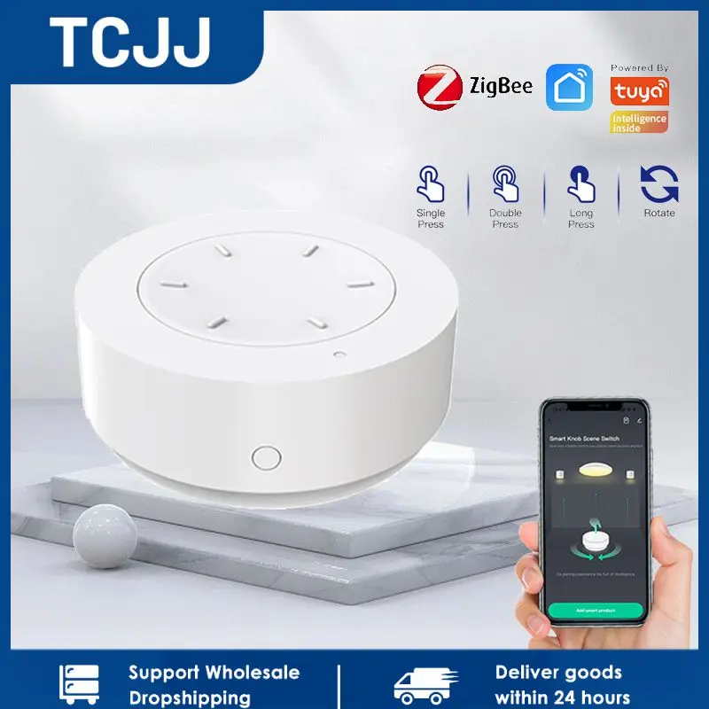 

Tuya ZigBee Smart Knob Switch Wireless Scene Switch Button Remote Dimmer Battery Powered Automation Scenario Smart Life home