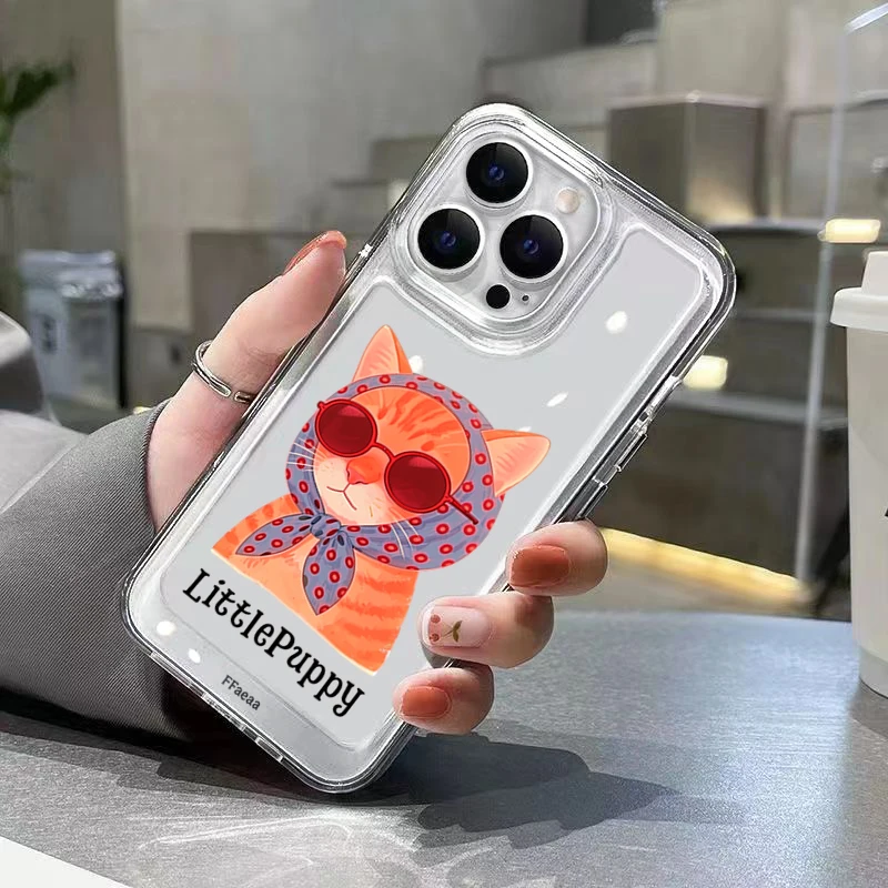 Фото Милый прозрачный чехол для телефона с кошкой в бандане для Samsung Galaxy A37 A17 A57 S26 Plus S25 FE S24 Ultra S23 S22 S21 A56 A16 A36 A54 A55 №5