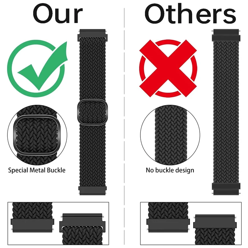 Elastic Braided Straps For GarminMove Trend Smart Watch Band Nylon Adjustable Bracelet For Garmin Move Trend Screen Protector