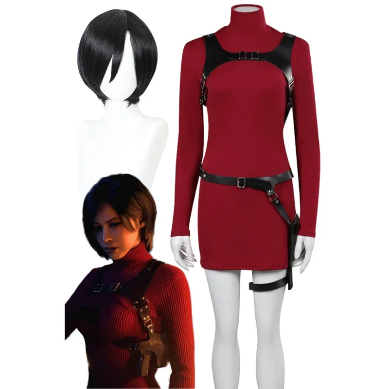 Женский парик для косплея Ada Wong искусственная ткань костюмированной вечеринки