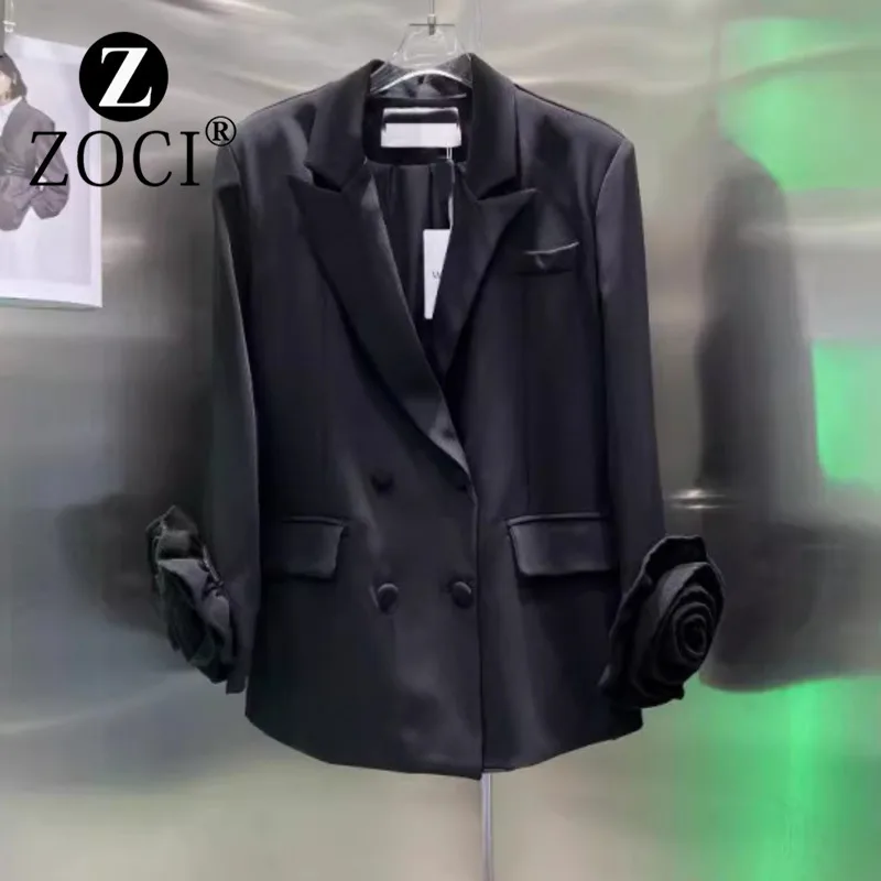 [ZOCI] Осенний элегантный атмосферный костюм с манжетами трехмерные большие цветы