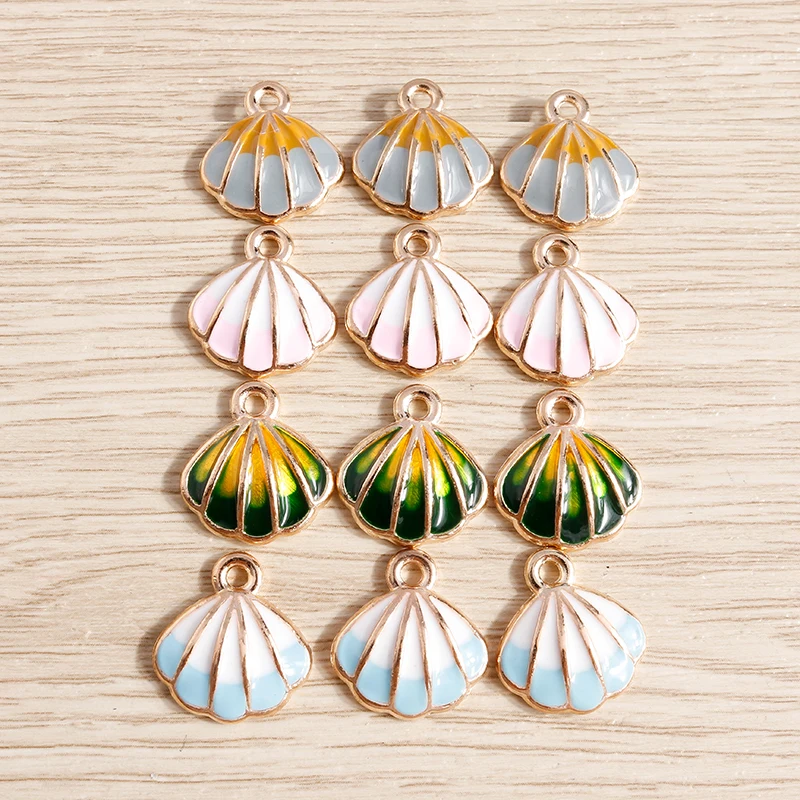 

10pcs 16x17mm Cute Marine Life Charms Enamel Shell Charms Pendants for Jewelry Making DIY Drop Earrings Necklaces Craft Supplies