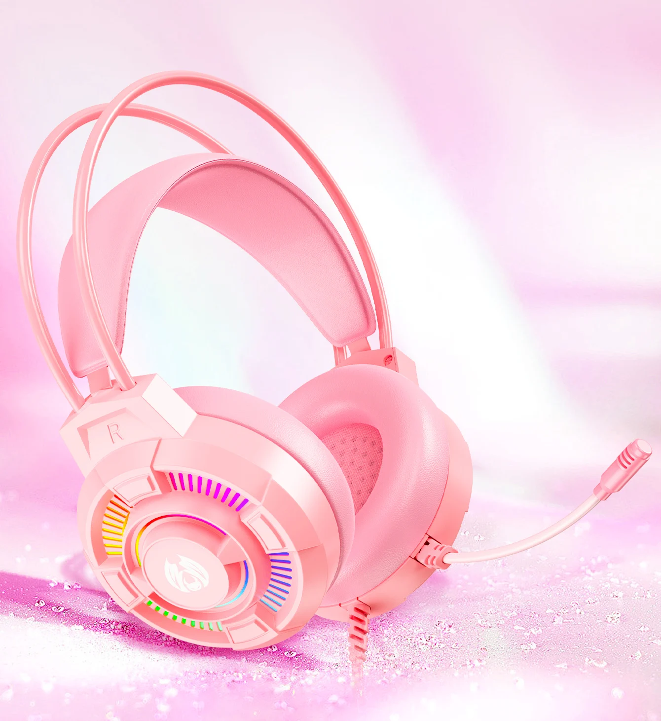 

Наушники для компьютерных игр с ярким цветовым эффектом, со всенаправленным микрофоном, подходят для ПК/ноутбука/телефона/планшета/p4