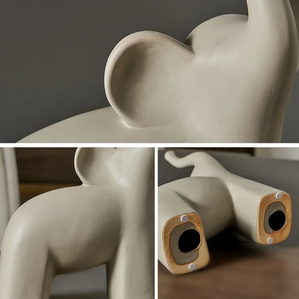 Простая настольная статуя для гостиной керамическая слона в скандинавском стиле