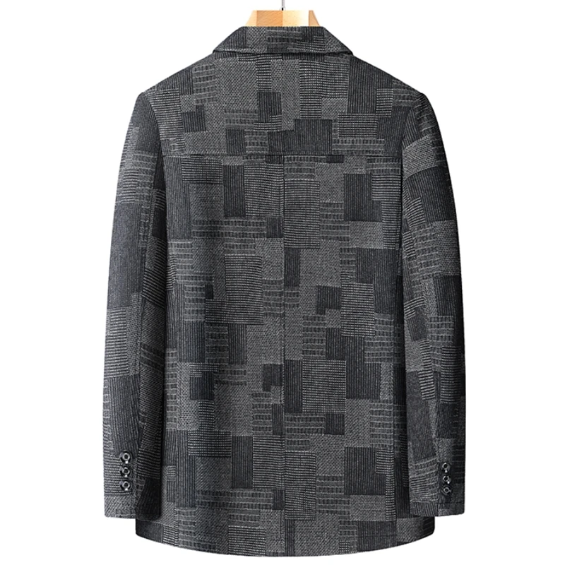 Фото 8XL 7XL 6XL 2025 Новые осенние элитные оксфордские пиджаки для мужчин, брендовая одежда, модные клетчатые пиджаки, повседневный свободный пиджак Hombre №3
